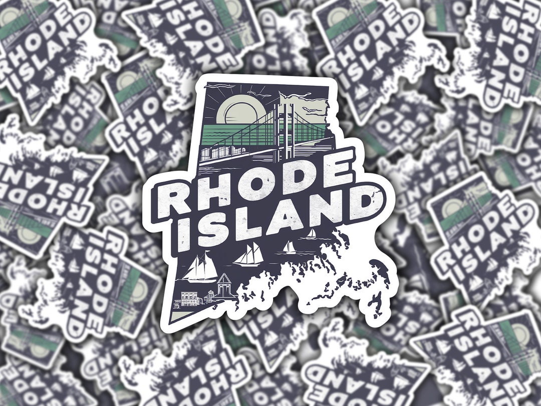 Rhode Island State Retro Travel Souvenir Design Sticker, RI Keepsake ...