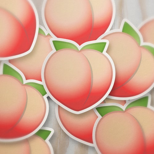 Peach Sticker Peach Emoji Decal Waterproof Vinyl Stickers Etsy