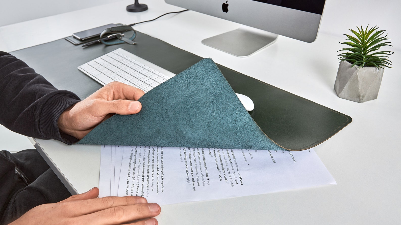 Best Leather Desk Pad Computer Mat Wireless Charger Leather Etsy