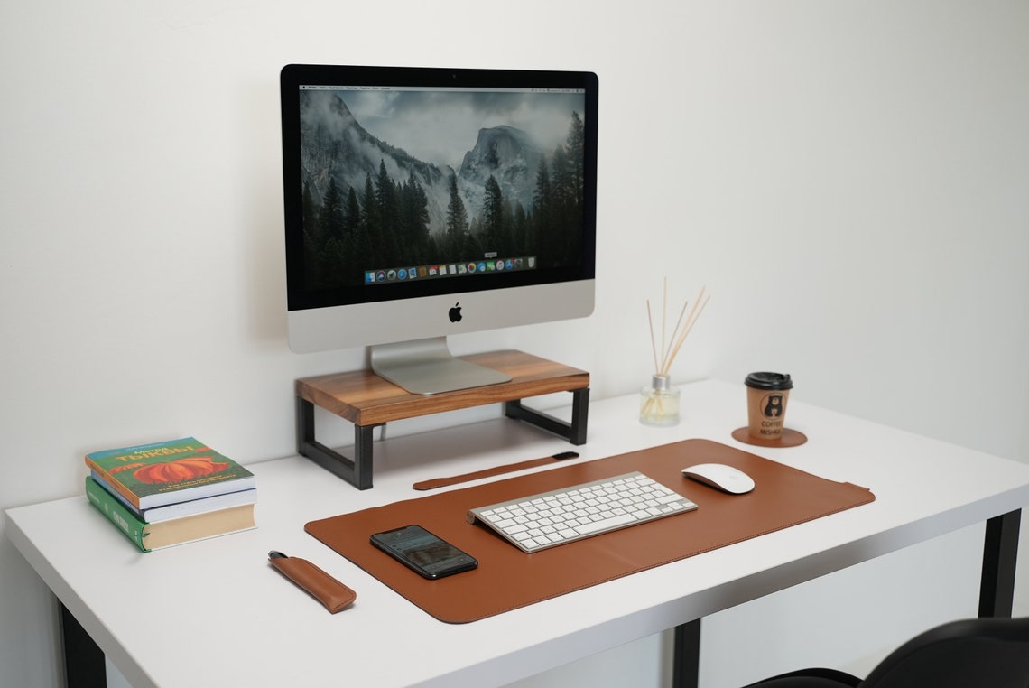 Wireless Charging Desk Pad Leather Desk Mat Custom Desk Pad Etsy