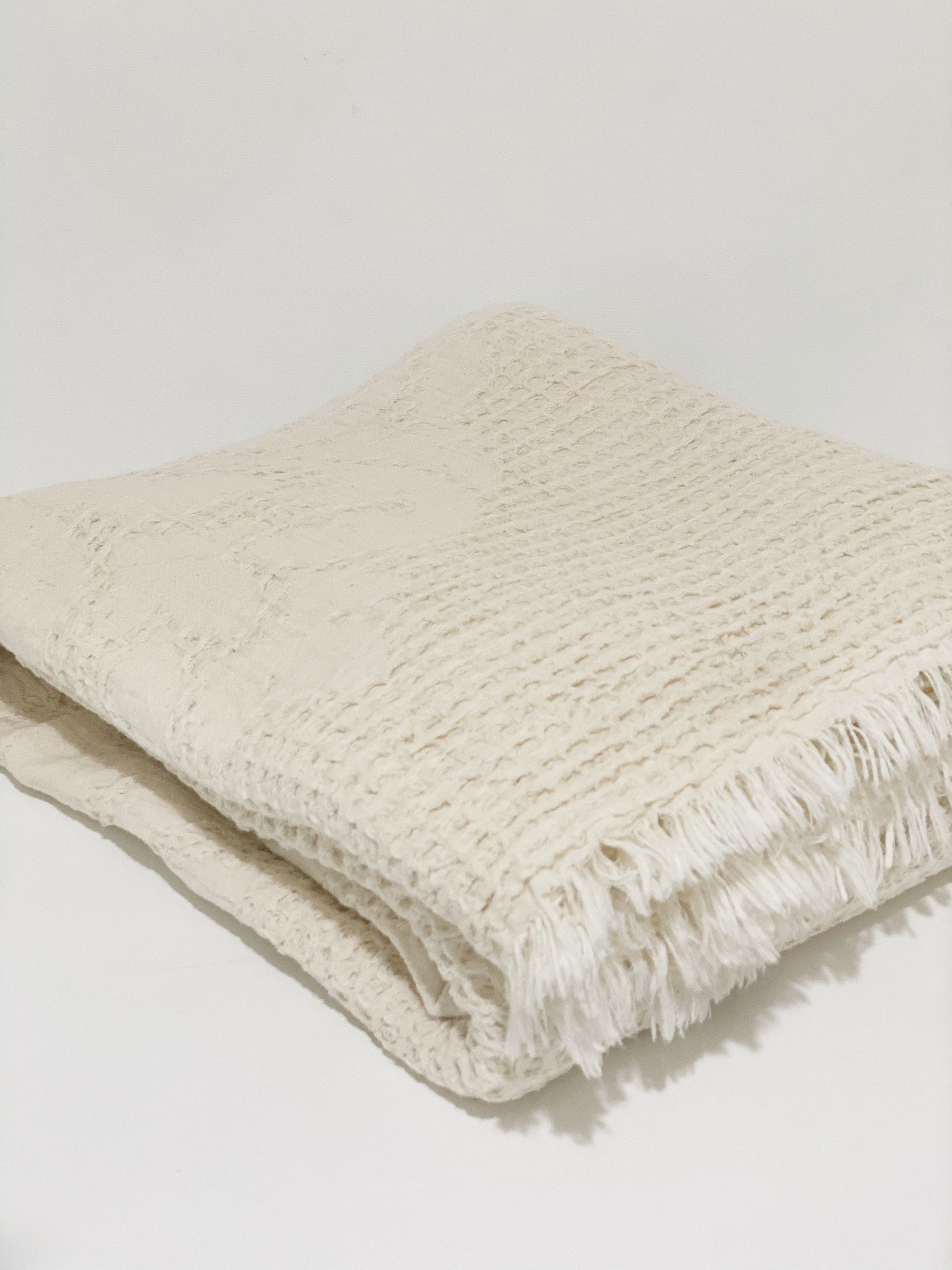 Ivory wool throw blanket , woven blanket, p ppom blanket,throw blanket