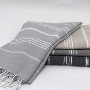 Set of 4 Peshtemal, Turkish towel , swim towel, Turkish cotton towel, wedding gift, hammam towel, beach towel, black, gray, beige, brown