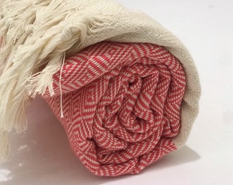 Koralle Diomand türkische Handtuch, Strandtuch, türkische Strandtuch, blau peshtemal, Bad, Badetuch, Hamam Handtuch, Sofa werfen, Sauna Handtuch