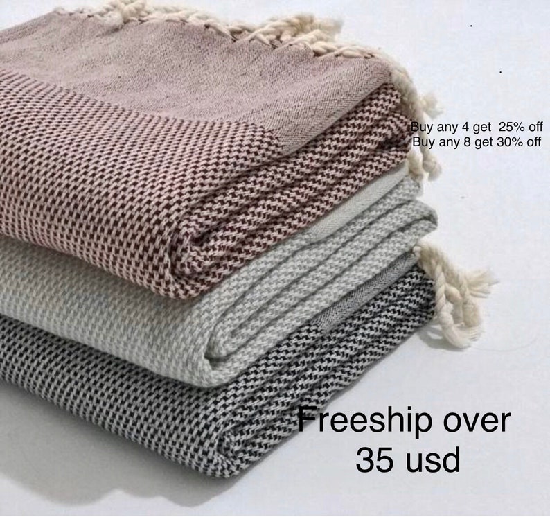 Thick Turkish towel beach towel hammam towel peshtemal Etsy