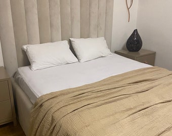 Copriletto in mussola a quattro strati, coperta in mussola, copriletto morbido alla senape, copriletto in cotone, coperta da getta, coperta leggera, puro cotone