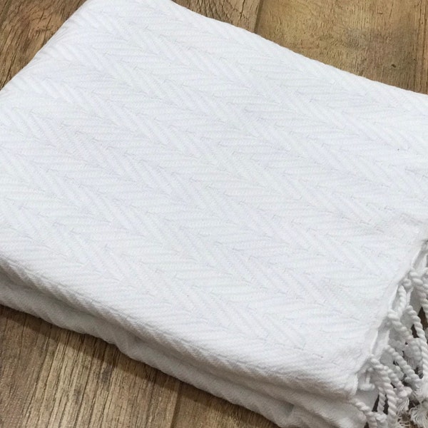 Pure white cotton towel, 100 % cotton hammam towel, bath towel, spa sheet, towel gift for her, travel cotton towel, handmade towel