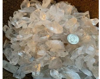 a FREE faceted gemstone SMALL 500 Carat Lots of Quartz Crystal Points