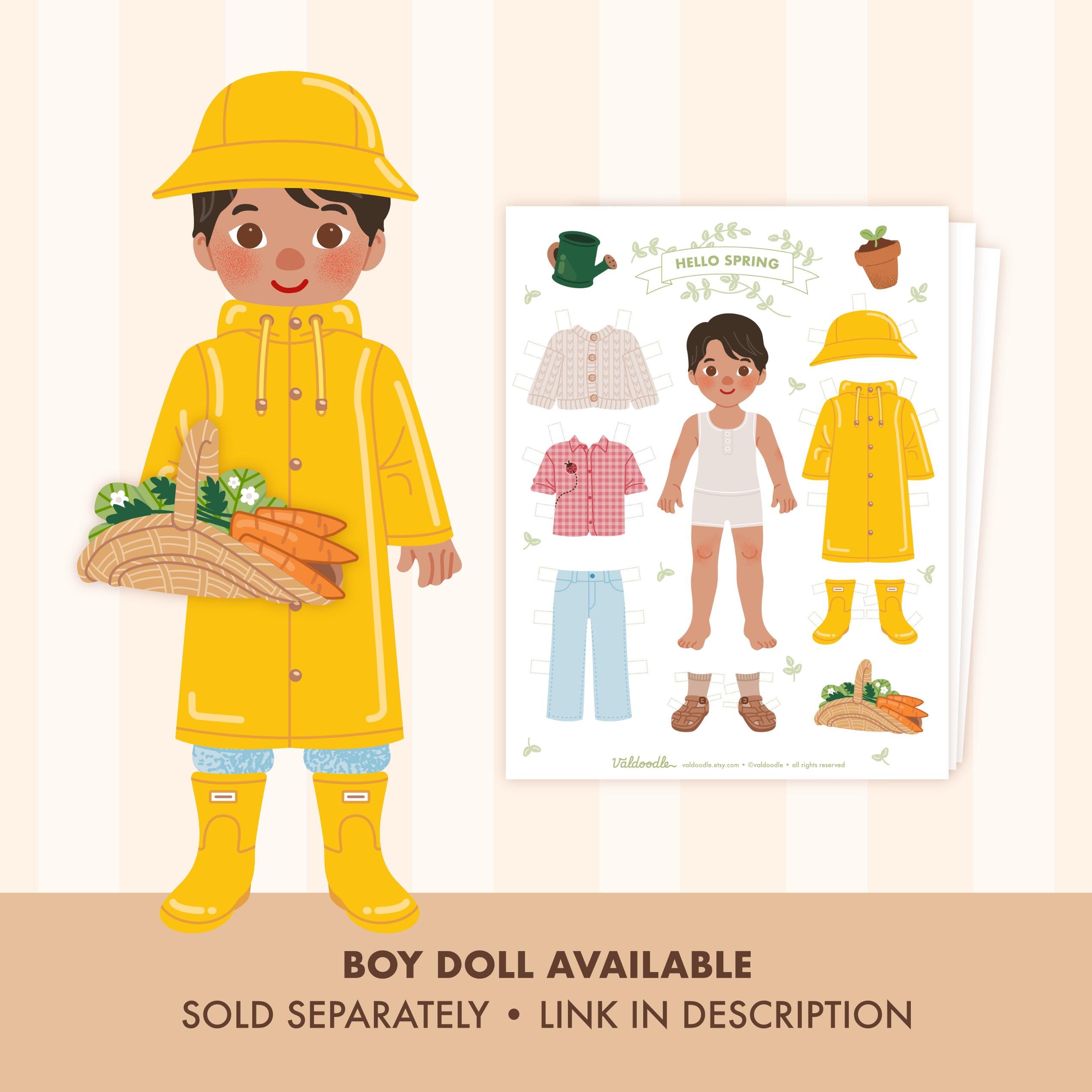 Spring Paper Dolls Spring Paper Doll Printable for Kids – Easter Craft Activity – Cut Out ...