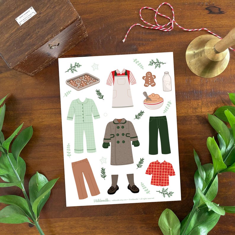 Boy Christmas Paper Doll Printable – Winter Holiday Cut-out Craft for ...