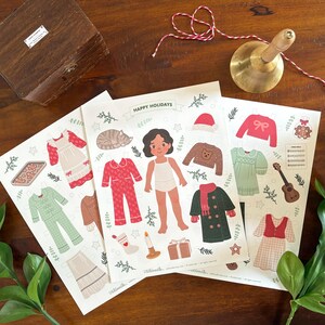 Afdrukbare papieren kerstpop – kerstcadeau voor kinderen – winteractiviteitenpakket – pdf direct downloaden afbeelding 3