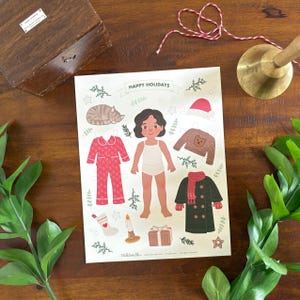 Afdrukbare papieren kerstpop – kerstcadeau voor kinderen – winteractiviteitenpakket – pdf direct downloaden afbeelding 4
