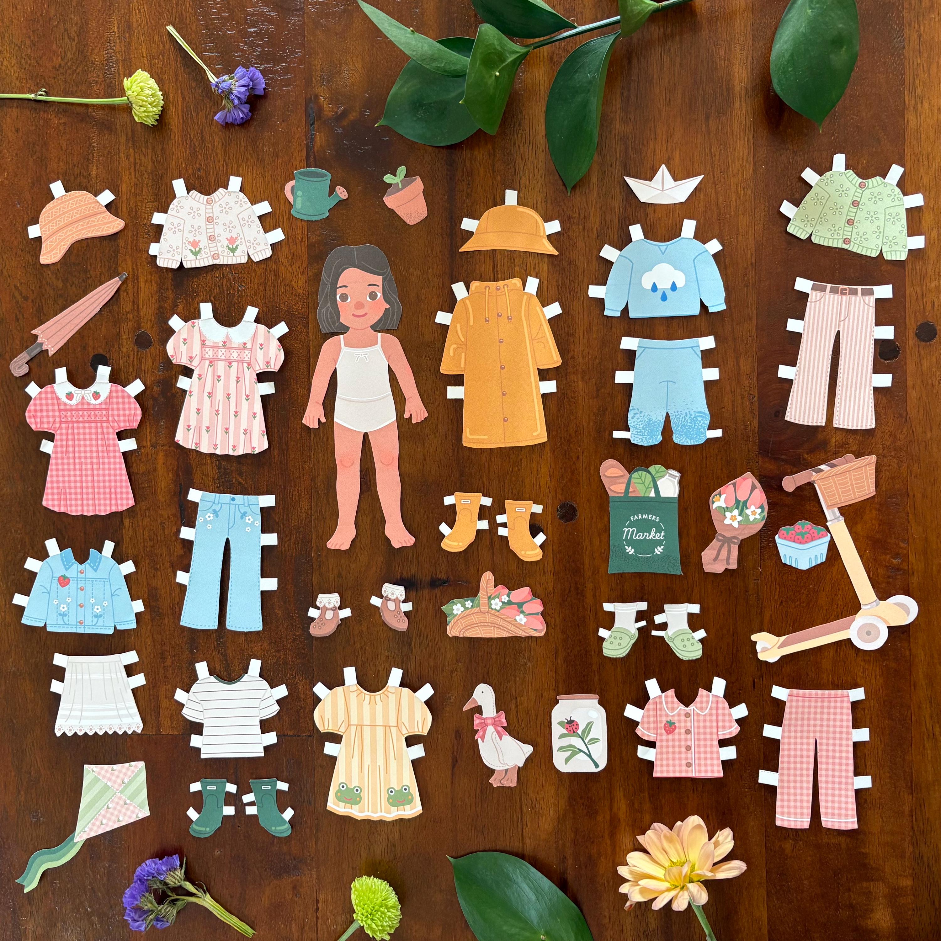 Spring Paper Doll Printable for Kids – Easter Craft Activity – Cut Out ...