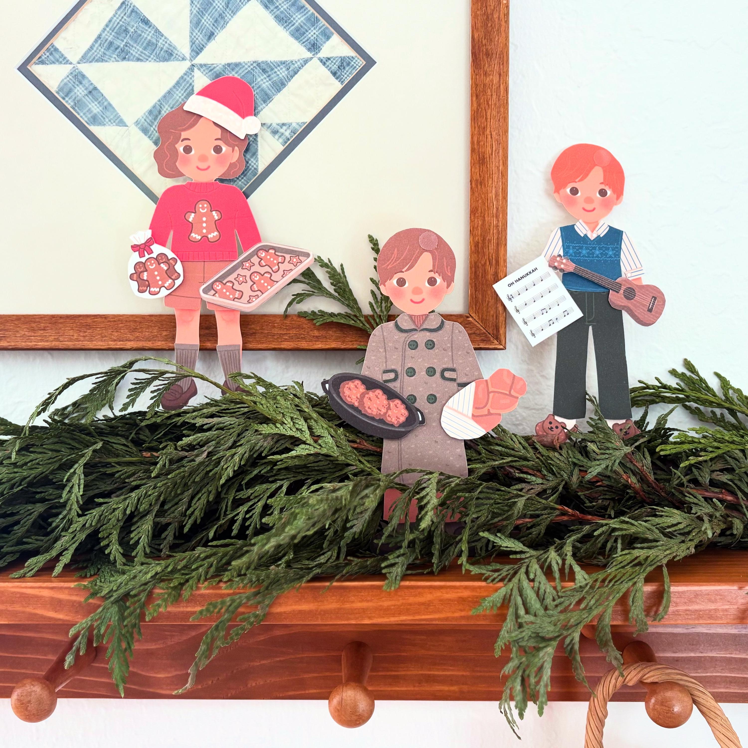 Christmas Paper Doll Printable – Holiday Cut-out Craft for Kids ...