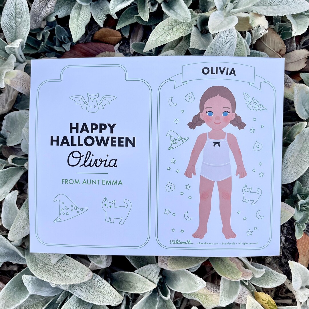 Custom Halloween Paper Doll Witch Zombie Vampire Costumes Cute Autumn