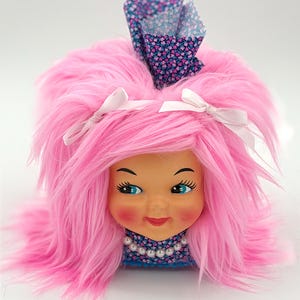 Dimple Baby Doll Face Tissue Box Cover – 1970s decor , Pink Nursery Decor