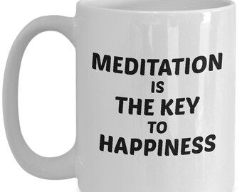 Positive Mug, Healing Meditation Mug, Positive Affirmation Mug Stresses Importance Of Meditation. Get Our 15oz Motivational & Inspiring Mug!
