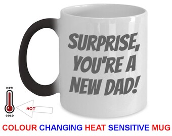 Surprise Father's Day Dad Gift Color Changing Mug As 1st Father's Day Gift For Dad. Fathers Day Mug Coffee Mug #1 Dad Mug As A New Dad Gift!