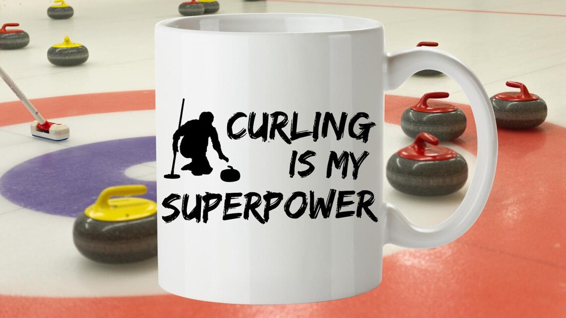Curling Sport White Ceramic Mug Is Perfect Winter Sports Gift. Etsy