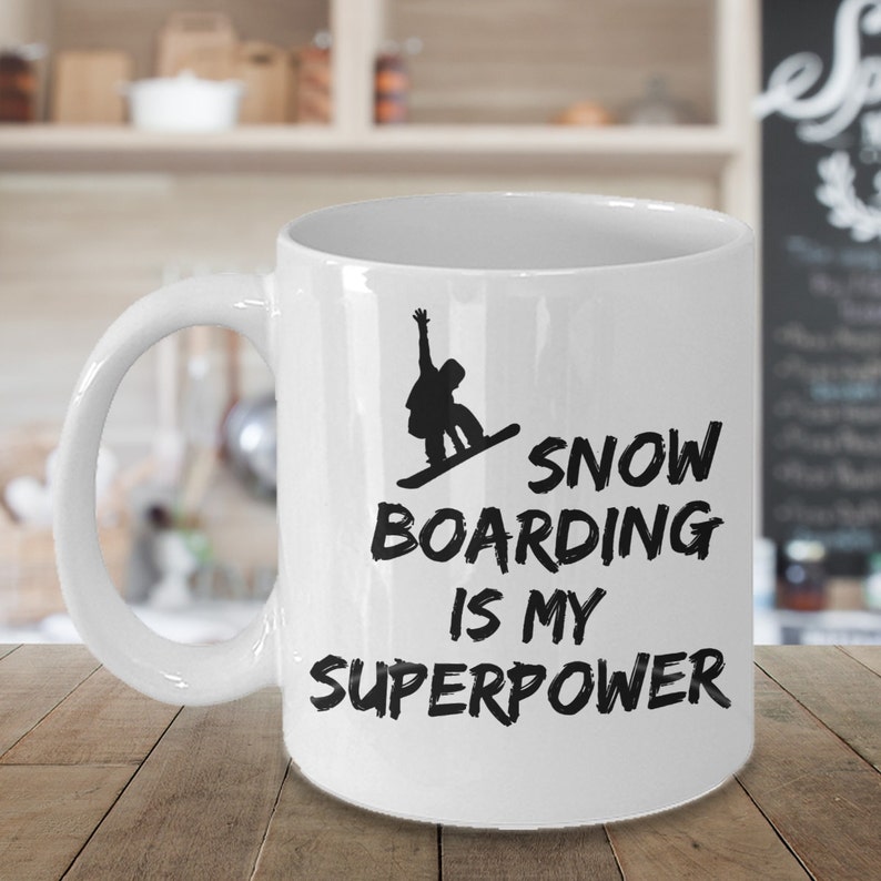 Snowboard Mug, This SuperPower Snowboarding Mug Is A Perfect Fun Gift For Snowboarder Get Our Unique Snowboarder Mug As Snowboarder Gift image 5