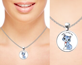 Cat Lover Gift For Her, Crazy Cat Lady Or Not! Silver Cat Necklace Women Love Has Cat Heart Charm, Cat Pendant. Cat Jewelry & Kitty Necklace