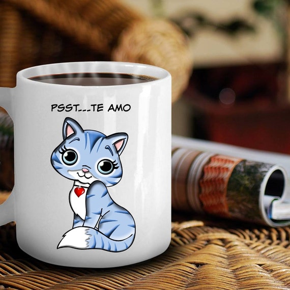 Psst Te Amo Taza Gato, Tazas, Los Gatos, Cat Lover Gift for Her, Crazy Cat  Lady or Not Cute Cat Mug & Kitty Mug 1 Cat Lady Cat Coffee Mug 