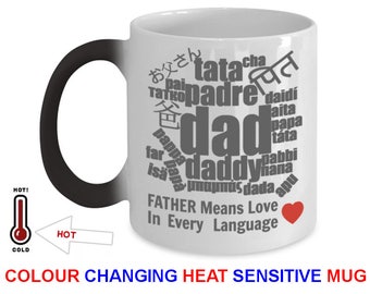 Father Love Dad Gift Color Changing Mug Perfect Father's Day Gift For Dad From Daughter & From Son. Fathers Day Mug Coffee Mug Is #1 Dad Mug