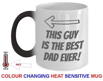 Dad Gift Color Changing Mug Magic Mug Great Father's Day Gift For Dad From Daughter & From Son. Our Fathers Day Mug Coffee Mug Is #1 Dad Mug