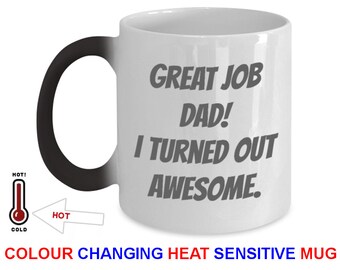 Color Changing Mug Dad Gift Magic Mug Great Father's Day Gift For Dad From Son & From Daughter. Our Fathers Day Mug Coffee Mug Is #1 Dad Mug