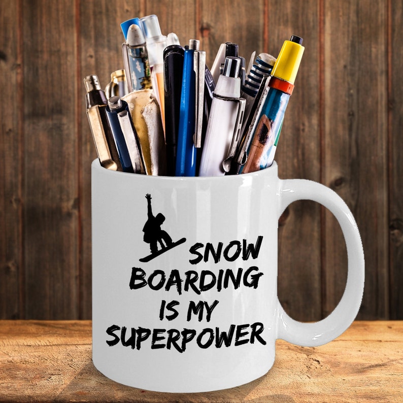 Snowboard Mug, This SuperPower Snowboarding Mug Is A Perfect Fun Gift For Snowboarder Get Our Unique Snowboarder Mug As Snowboarder Gift image 3