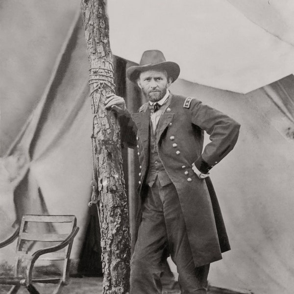 General Ulysses S. Grant, Civil War, Cold Harbor, Va., headquarters, 1864 Black & White Photography, Poster Print, American History