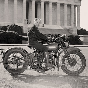 First Woman with Motorcycle License in Washington DC, Photo, Harley Davidson, Girlfriends, Women on Bikes, Wall Art, Gift For Her