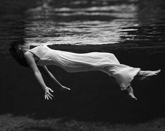 Surreal Photography Woman in Water Minimalist Black and White