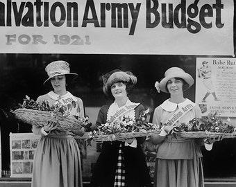 Salvation Army Photo, Women, 1921, Black and White Historical Print, American History, Wall Art, Home Decor, Art Print, Industrial chic