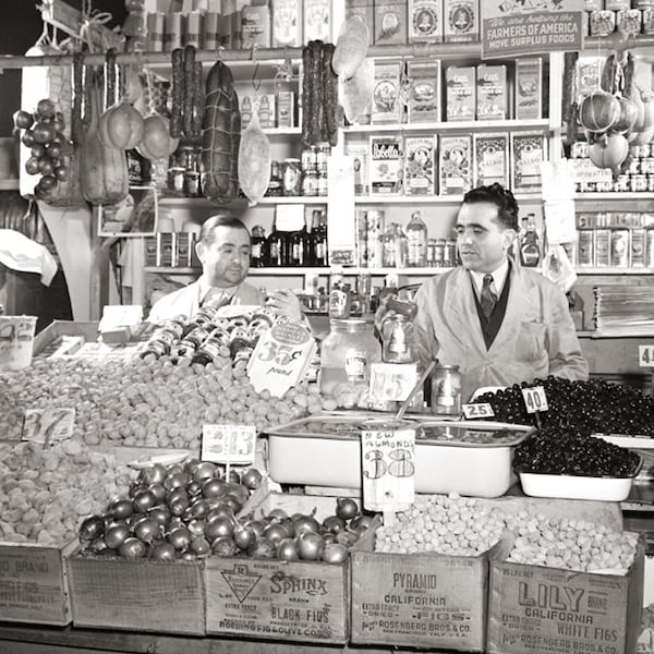 New York City, Italian Grocer Photo, Italian Immigrants, NYC, Little Italy, Kitchen Wall Decor, Home Decor, Art Print, black white print