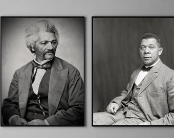 African American Art, Photography, Wall Art, Black Art, Frederick Douglas, Booker T. Washington, Black Americana