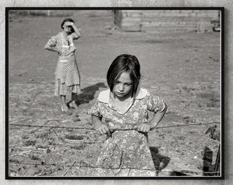 Dorthea Lange Photo, American Photographer, Wall Art, Black White Photography, Dust Bowl, The Great Depression, Portrait of Young Woman