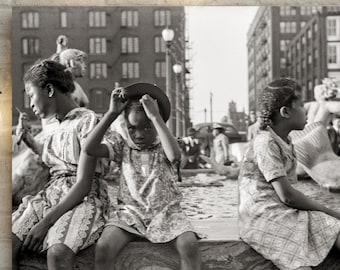 African American Girls Photo, St. Louis Missouri, 1940, African American Art, Old St. Louis Photo, St. Louis Decor, Portrait of Girls