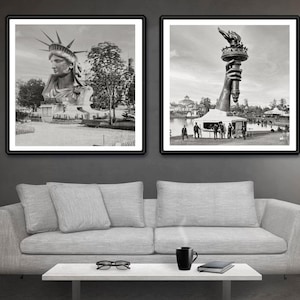 Statue of Liberty, In Paris, 1878, Two Photos, Head and Arm, US Statue of Liberty Photo Wall Collection, US History