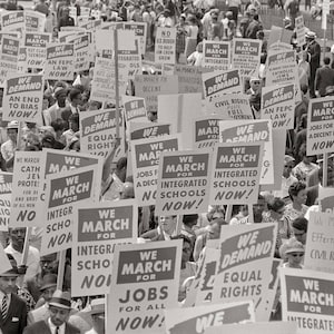 1963 March on Washington Print: Civil Rights Protest Signs image 1