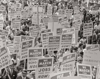 1963 March on Washington Print: Civil Rights Protest Signs