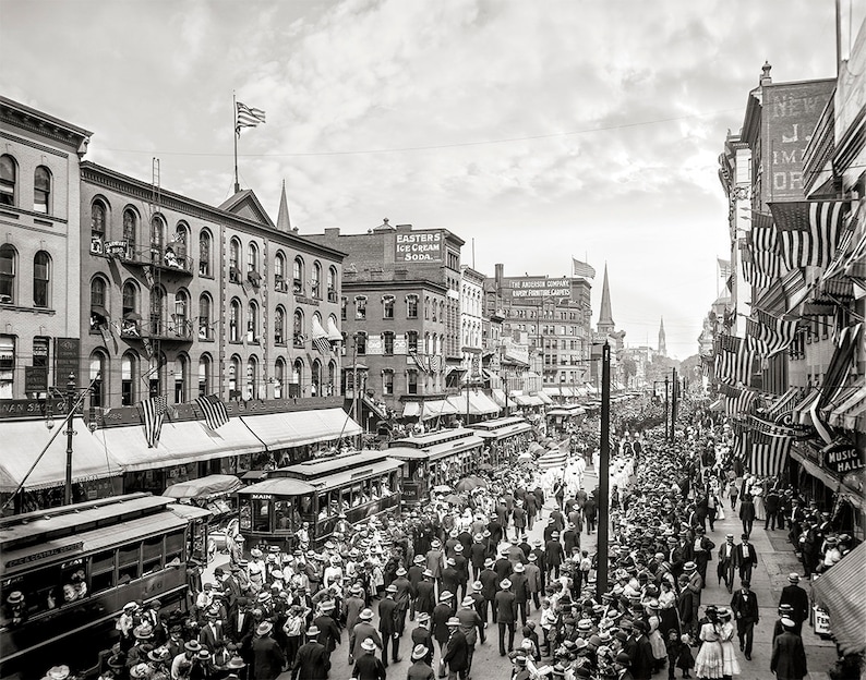 Old Buffalo NY Photo, Labor Day Parade, New York State, Black White Photography, Wall Art, Poster Art, 1900 image 1