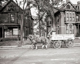 Old Minneapolis Photo, Beer Wagon, 1939, Minneapolis Minnesota, Minneapolis Art, Bar Decor, Black White Photography, Large Poster Print