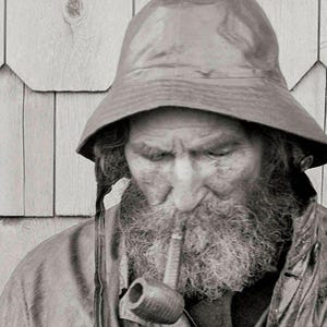 Cape Ann Fisherman Photo: Vintage New England Coastal Art Print zdjęcie 2