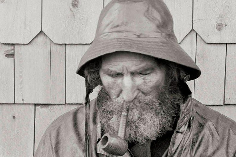 Cape Ann Fisherman Photo: Vintage New England Coastal Art Print zdjęcie 2
