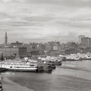 Old Baltimore Photo, Waterfront and Skyline, Baltimore Maryland, 1910