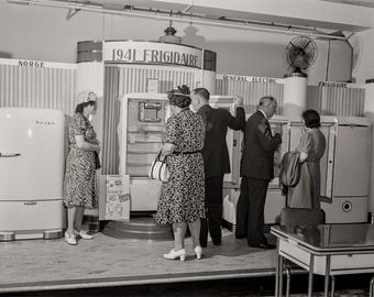 1941 Refrigerator Photo: Retro Kitchen Art Print