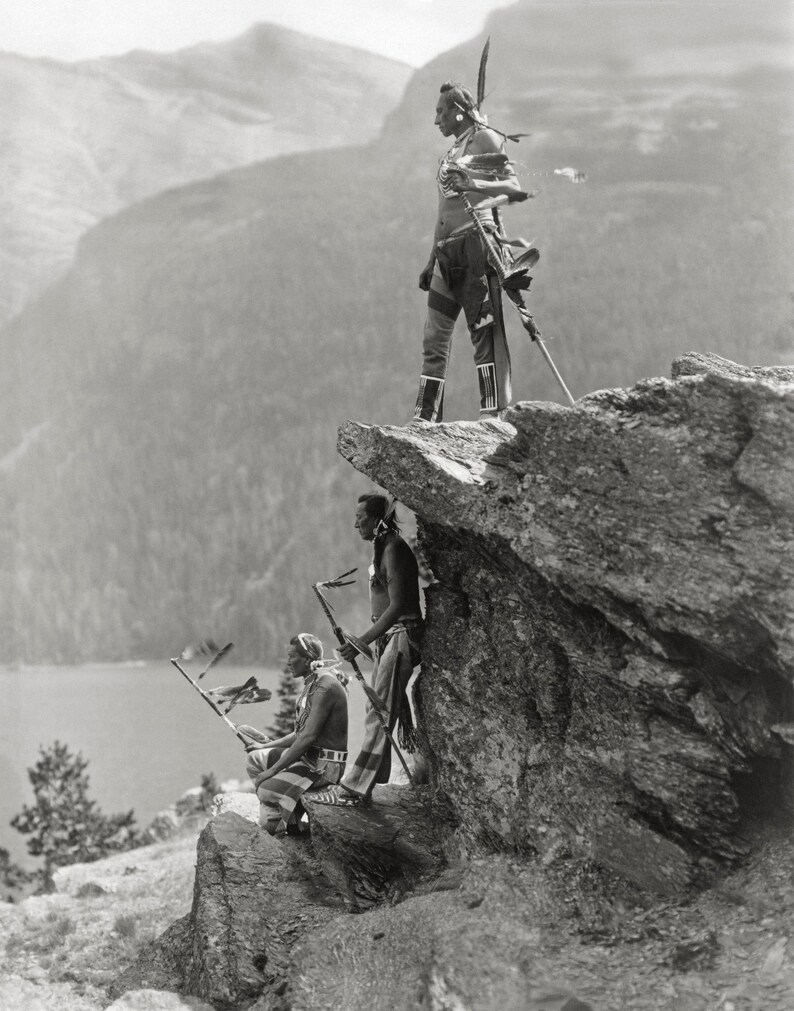 Blackfoot Indian Photography by Roland Reed, 1910, Set of Two Prints image 5