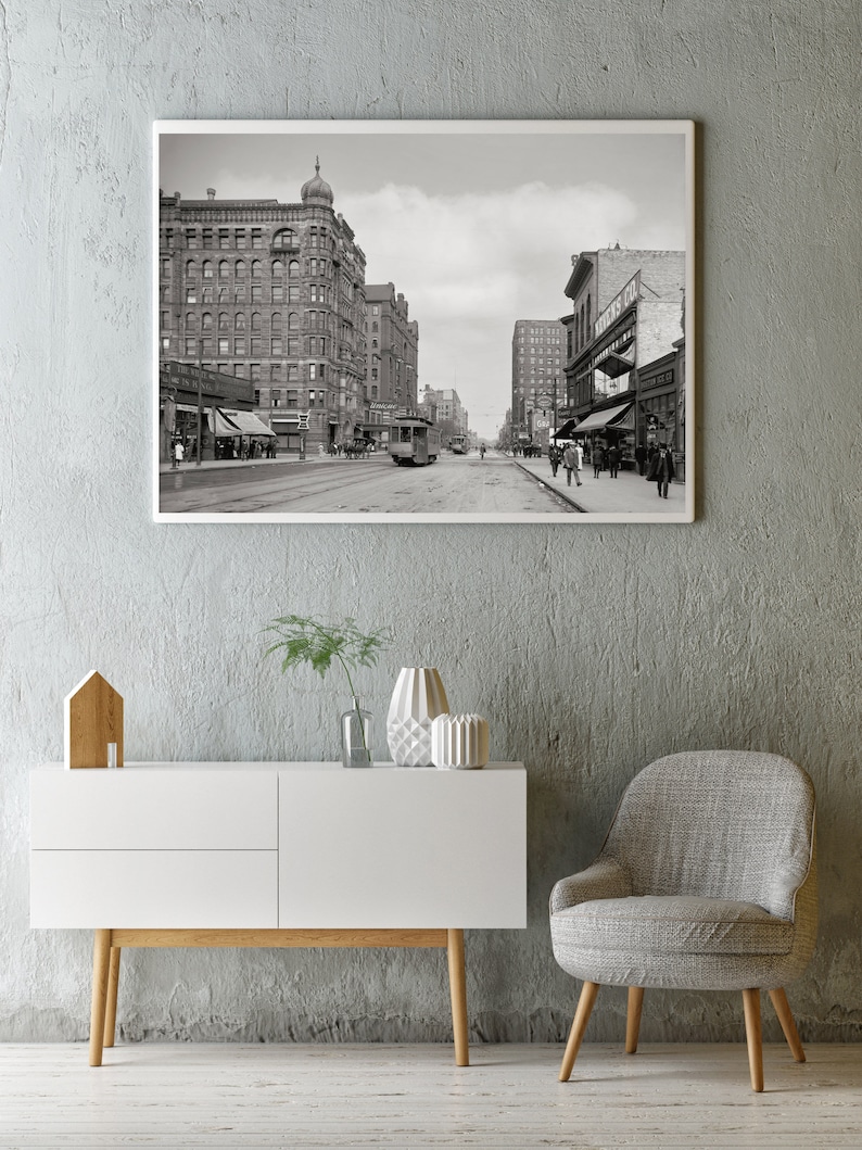 Hennepin Avenue, Minneapolis 1908: Historical Photo Print afbeelding 4