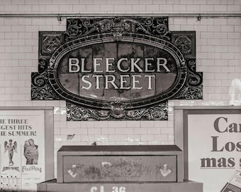 Bleecker Street Subway Art Print: NYC Black and White Photography