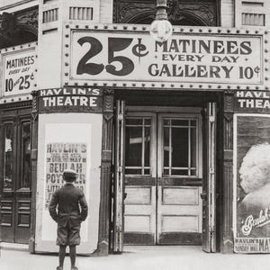 St. Louis, Missouri, Vintage Photo, Sixth Street, Movies, Black and White Photo Print, Large Poster 1910 Historical Photography